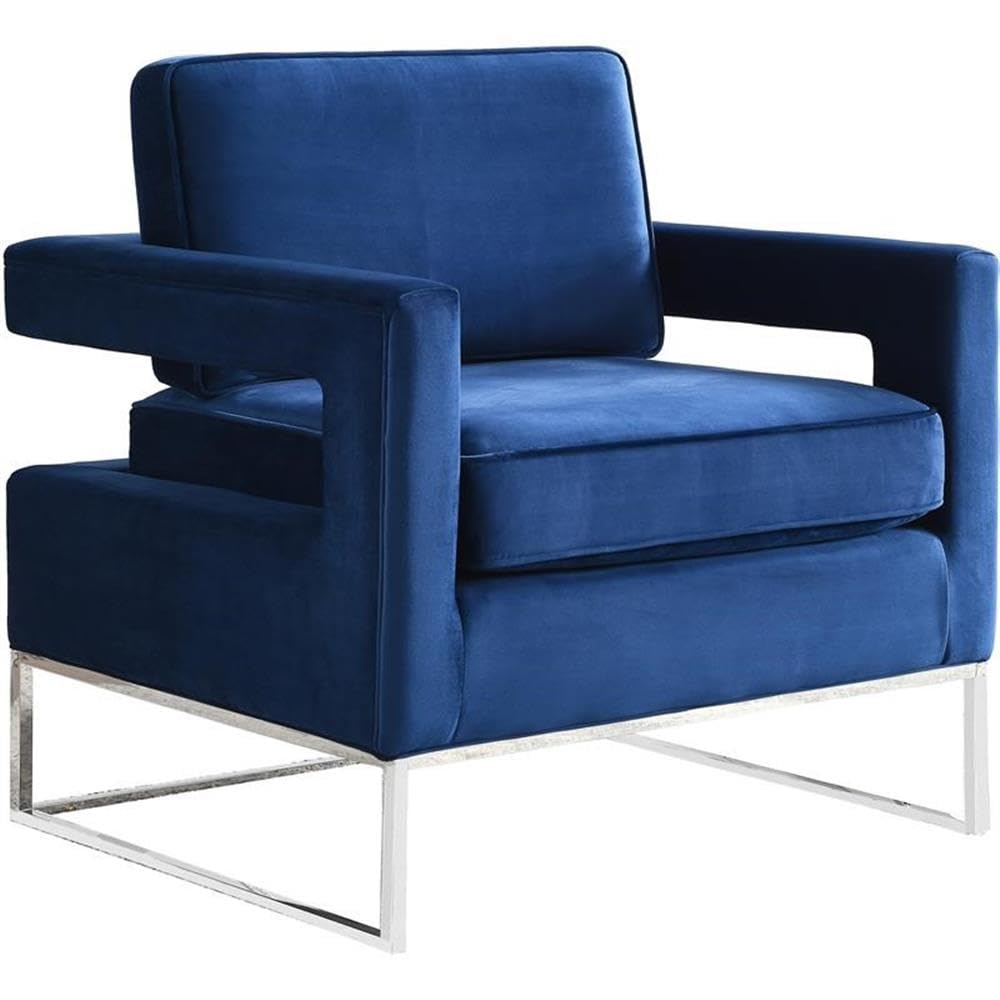 Meridian Furniture Noah Navy Velvet Accent Chair