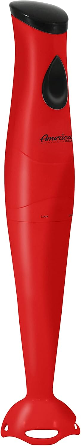 Americana by Elite EHB-2425R Hand Blender with Detachable Wand - Red