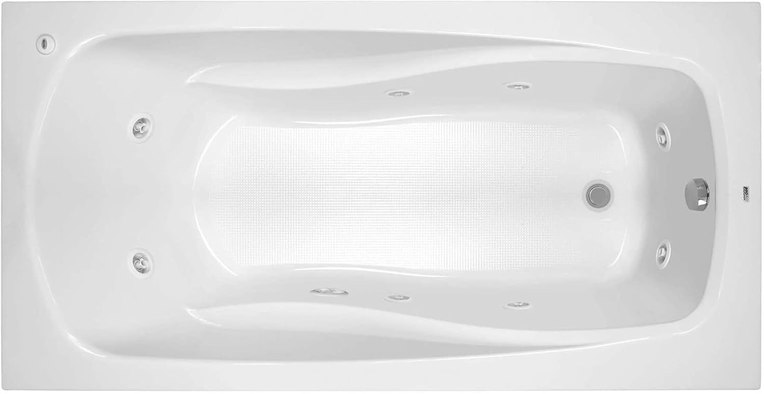 72'' x 36'' Drop-In Whirlpool Acrylic Bathtub