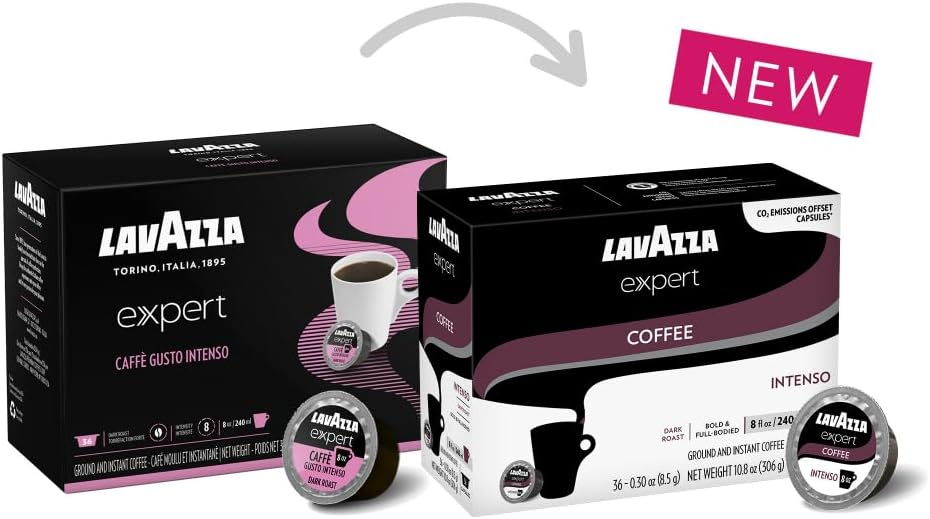 Lavazza Expert Intenso Coffee Capsules, Dark Roast, Arabica and Robusta Blend, Compatible with Lavazza Classy Plus Machine (36 Capsules)