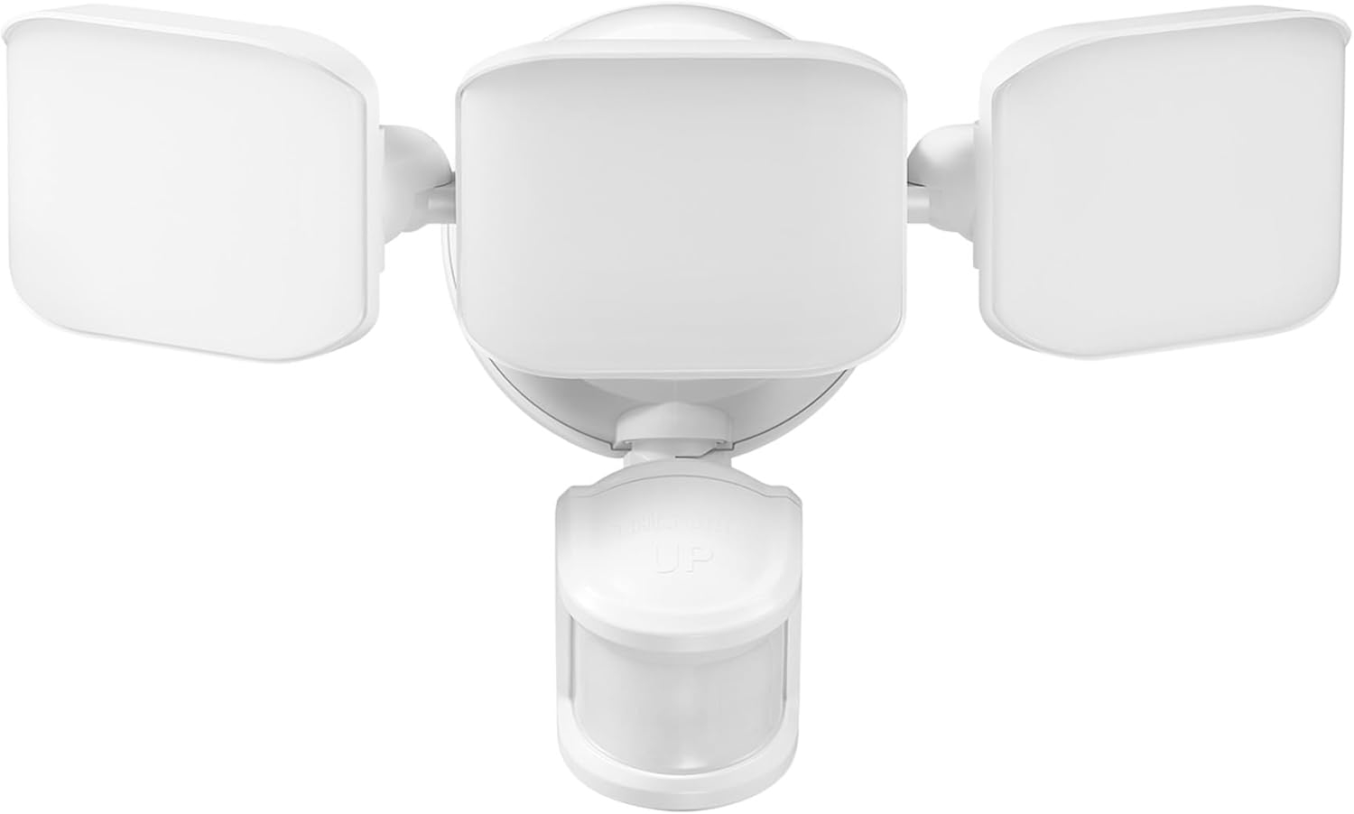 180° 15-Watt Equivalent Triple Head White 2200 LM Battery Operated Outdoor Integrated LED Flood Security Area Light