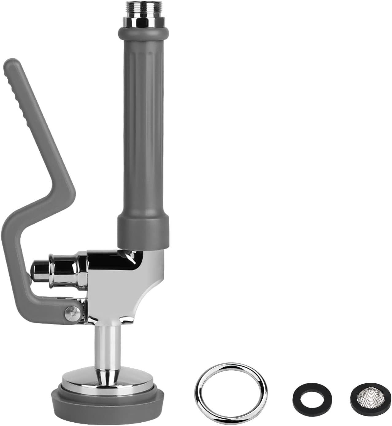 KWODE Pre-rinse Spray Valve Head for All Commercial Kitchen Sink Faucet, High Pressure Dish Sprayer Nozzle with Hand Grip Assembly Replacement Kit for Restaurant Industrial Faucets Black