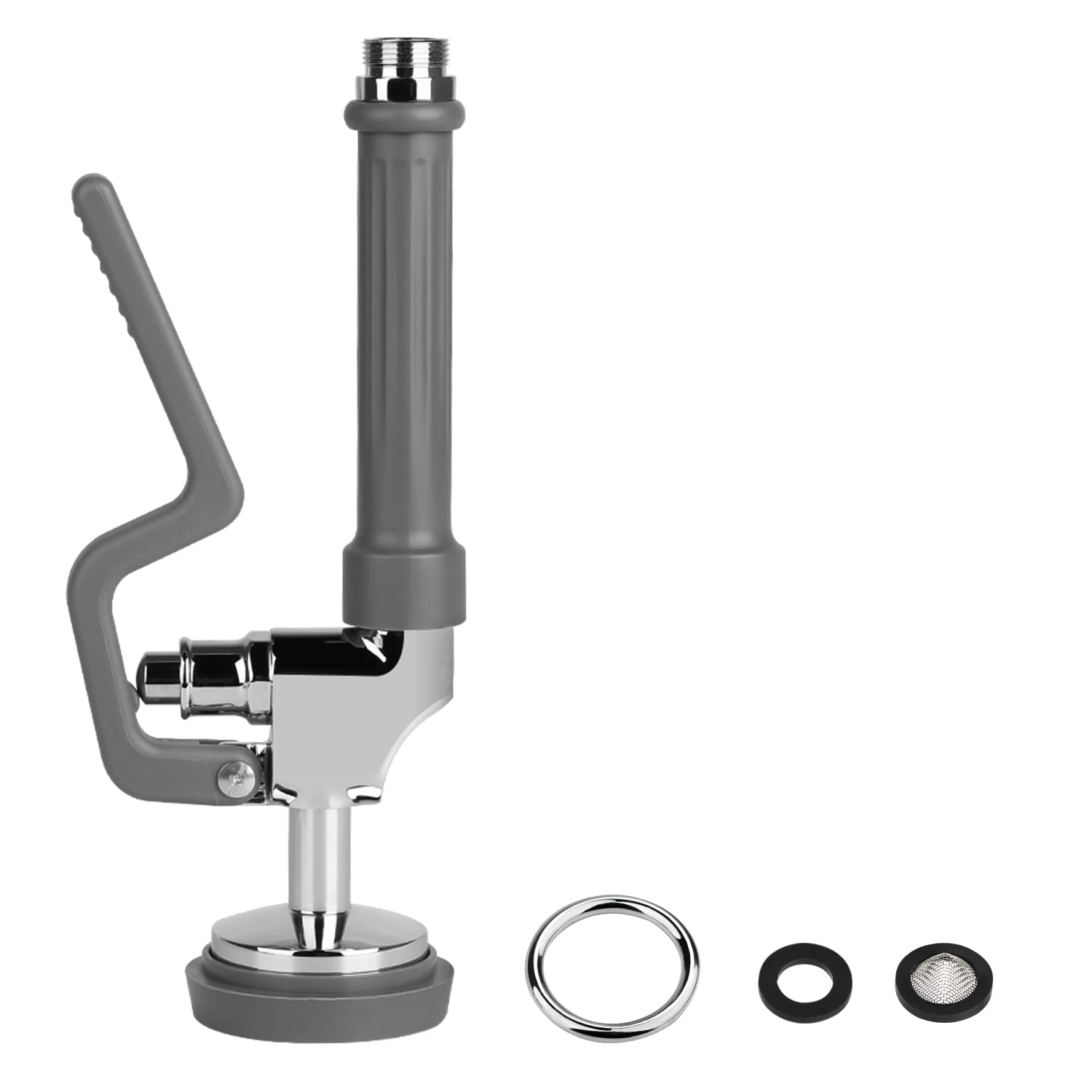 KWODE Pre-rinse Spray Valve Head for All Commercial Kitchen Sink Faucet, High Pressure Dish Sprayer Nozzle with Hand Grip Assembly Replacement Kit for Restaurant Industrial Faucets Black