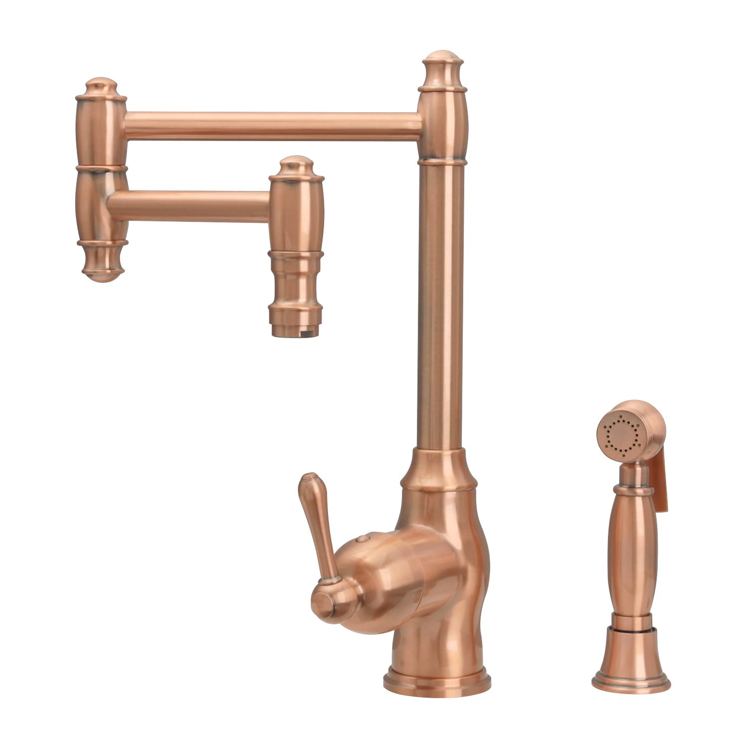 Akicon Copper Single Handle Deck-mount Pot Filler Kitchen Faucet ( Side Sprayer Included )