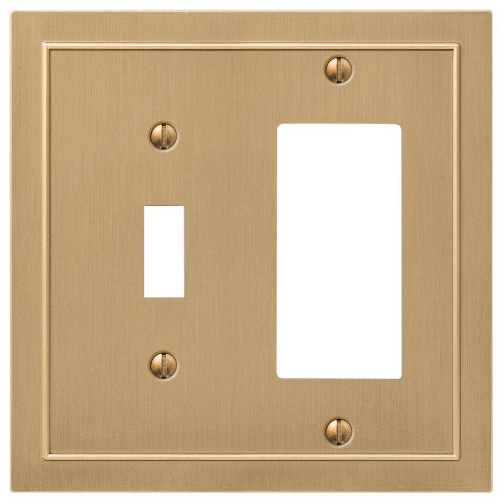 Amerelle 57TRBZ, Bethany Wallplate, 1 Toggle / 1 Rocker, Cast Metal, Brushed Bronze, 1-Pack