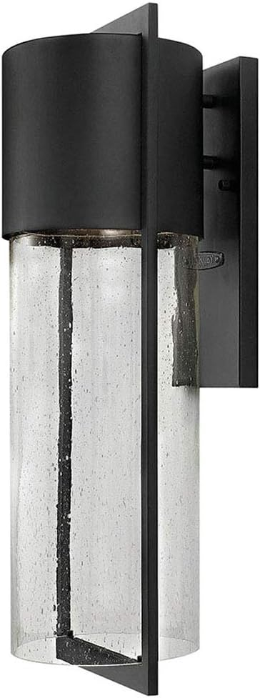 Hinkley Shelter Medium Outdoor Wall Mount Lantern - Minimalist Style, Dark Sky-Compliant, Solid Aluminum/Clear Seedy Glass - Hematite