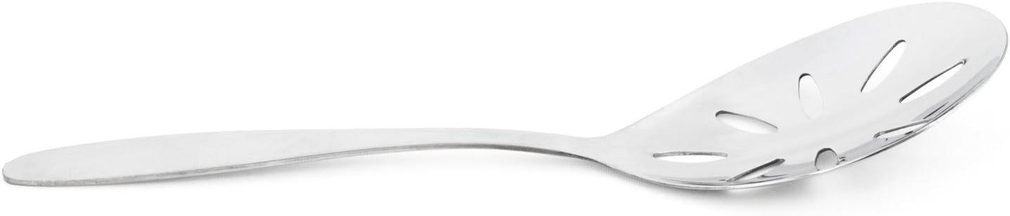 8.75" Polished Stainless Steel Slotted Serving Spoon