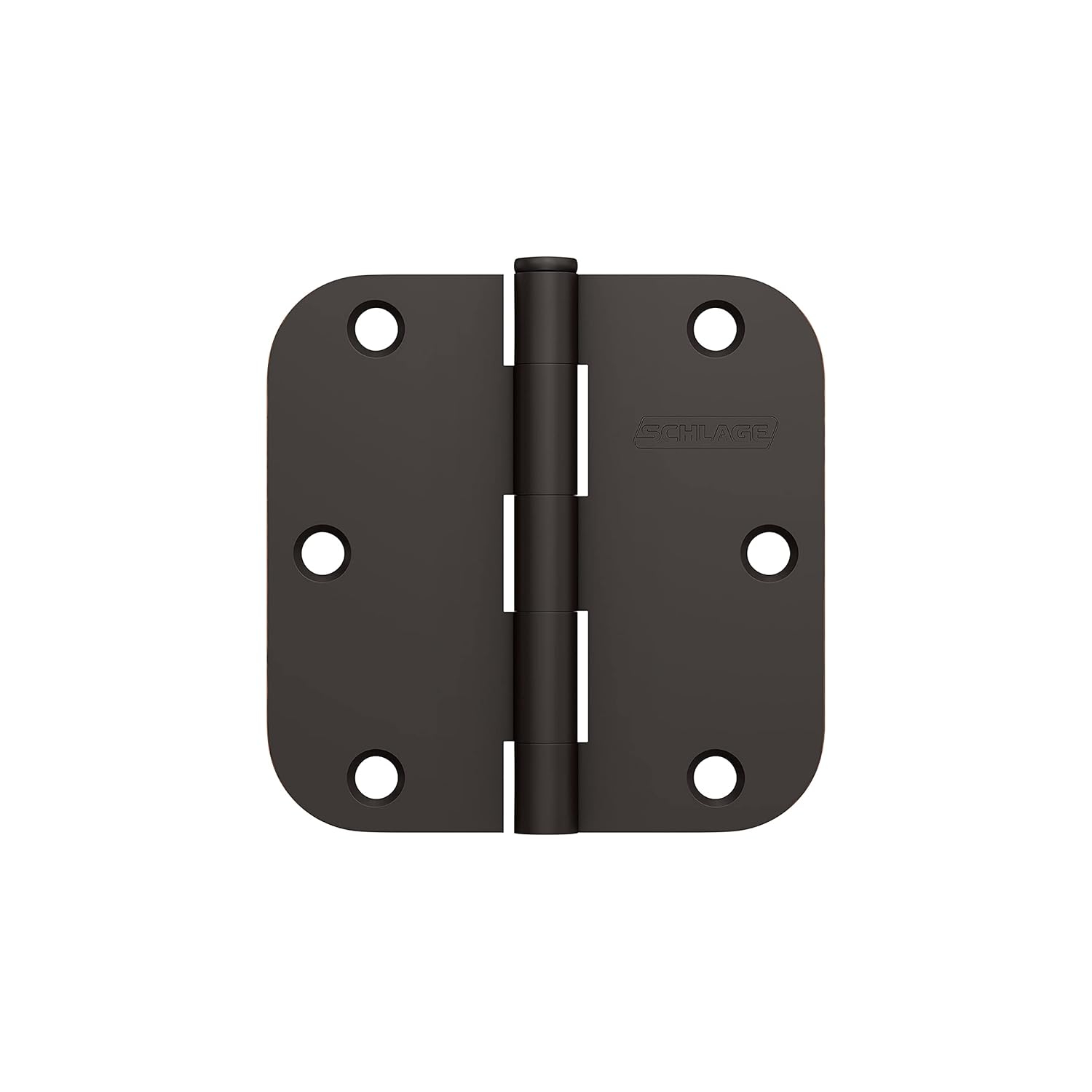 Aged Bronze 3.5" Steel Door Hinges with 5/8" Radius (3-Pack)