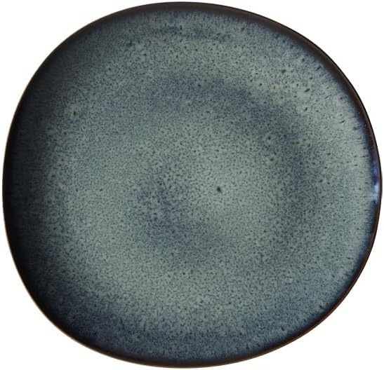 Gray Organic-Shape Ceramic Dinner Plate, Microwave-Safe