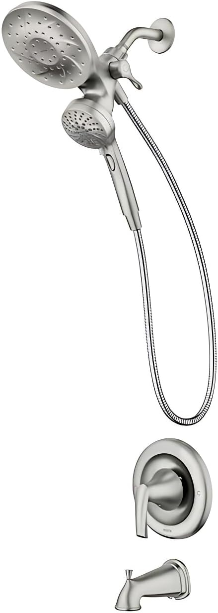 Moen Magnetix 82137SRN Graeden Spot Resist Brushed Nickel 1-Handle Bathtub and Shower Faucet with Valve