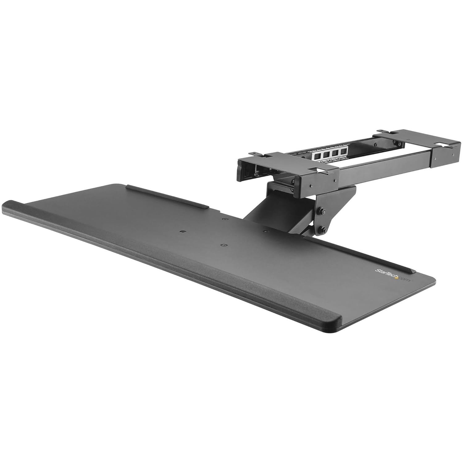 Adjustable Black Steel and Plastic Under-Desk Keyboard Tray