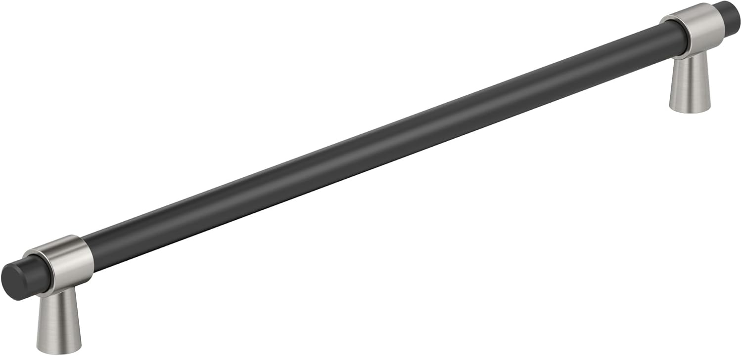 Amerock Mergence 18 inch (457mm) Center-to-Center Matte Black/Satin Nickel Appliance Pull