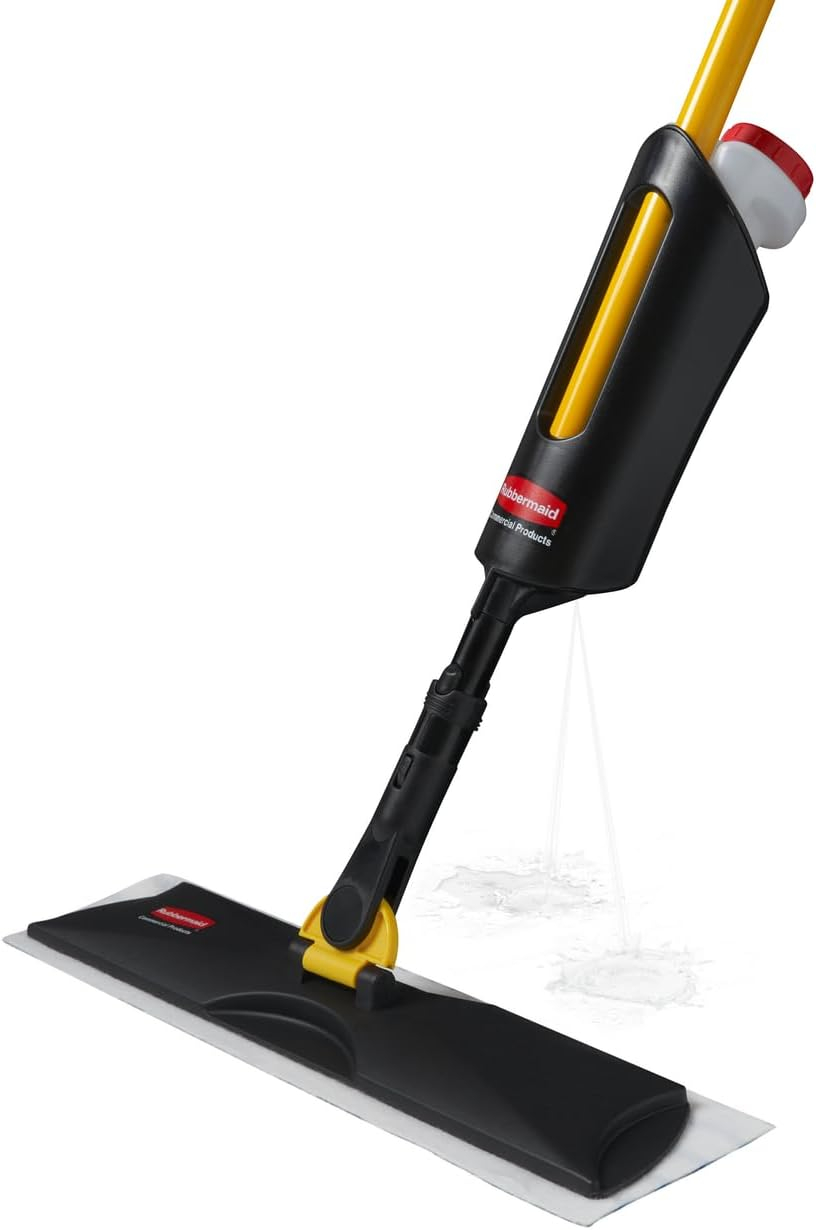 Rubbermaid Commercial Products Spray Mop Kit Includes Mop + Pads for All Floor Types/Hardwood/Vinyl/Tile