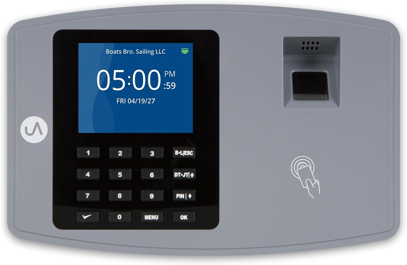 uAttend BN6000 Biometric Time Clock System for Small Business with Cloud-Based Employee Timecards