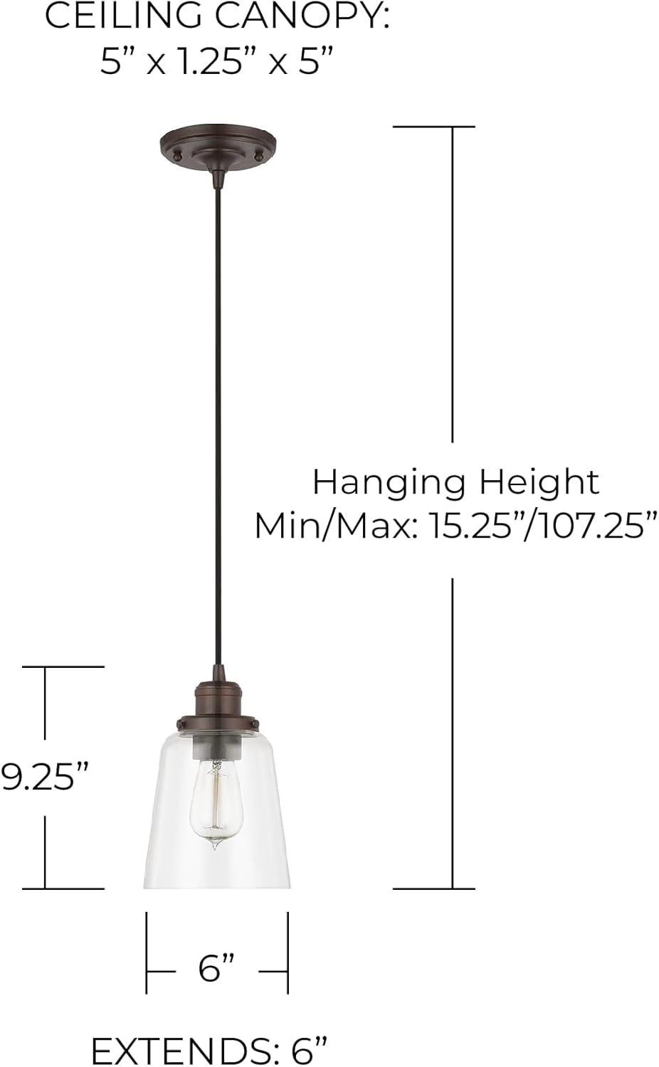 Capital Lighting Fallon 1 - Light Pendant in  Burnished Bronze