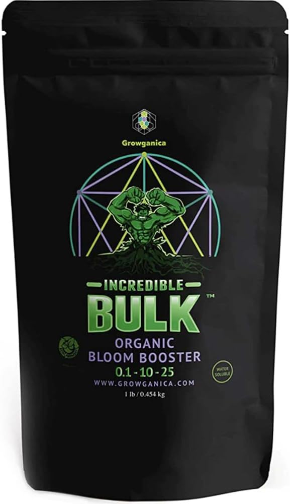 Growganica Incredible Bulk Organic Bloom Booster Garden Fertilizer 0.1-10-25 (1lb)
