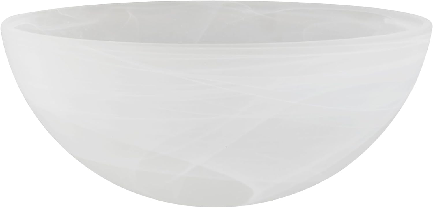 Aspen Creative 23516-21,Albaster Glass Shade for Medium Base Socket Torchiere Lamp, Swag Lamp and Pendant,13" Diameter x 5-3/4" High.