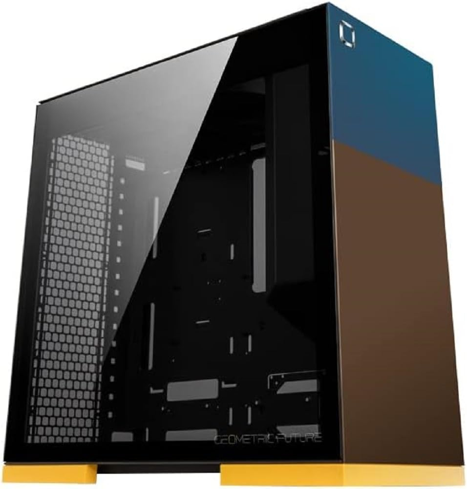 M8 Celluloid Mid Tower E-ATX/ATX Gaming Case, 4mm Glass/1.0 mm Steel, Vertical Air Tunnel Design, Support Type C, 420/360 Radiator, Vertical GPU Mount, GEO-M8-CEL (PC Case ONLY)