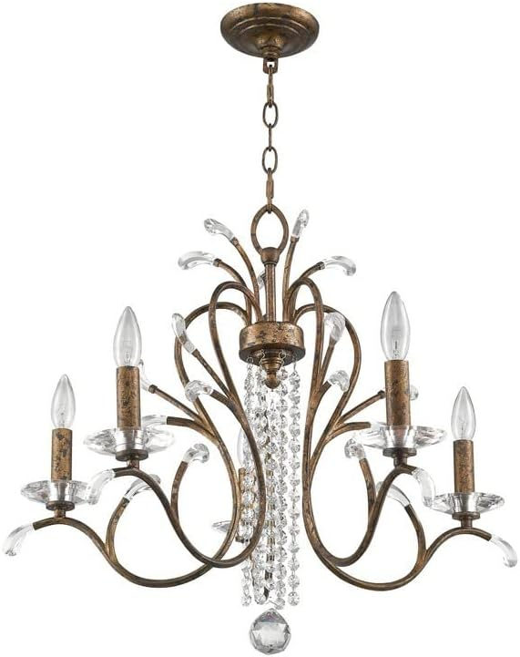 Livex Lighting 51005-91 Serafina 5-Light Chandelier, Brushed Nickel, 22