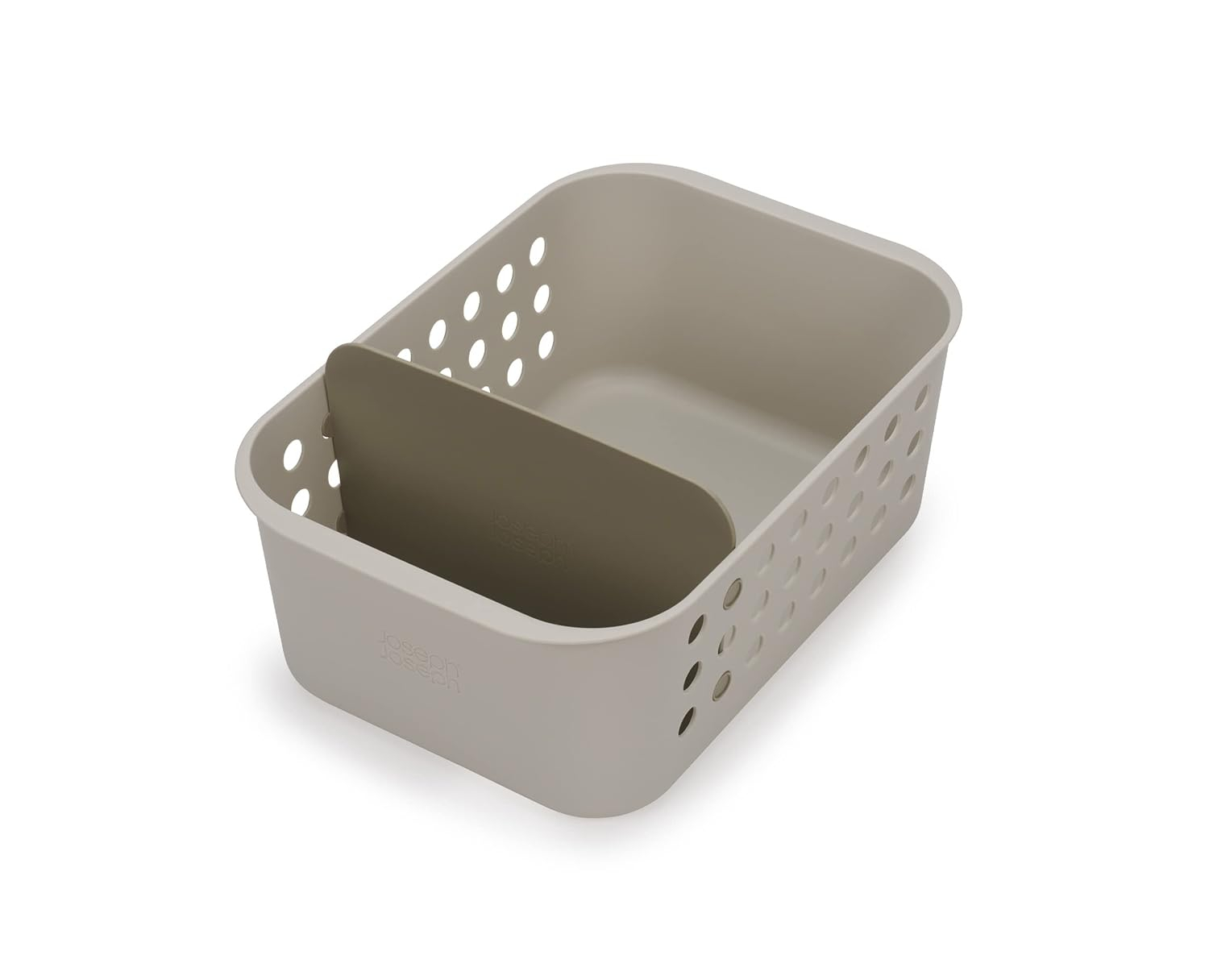 Joseph Joseph EasyStore - Bathroom essentials Storage Basket Organiser with Moveable Divider, Ecru, Large