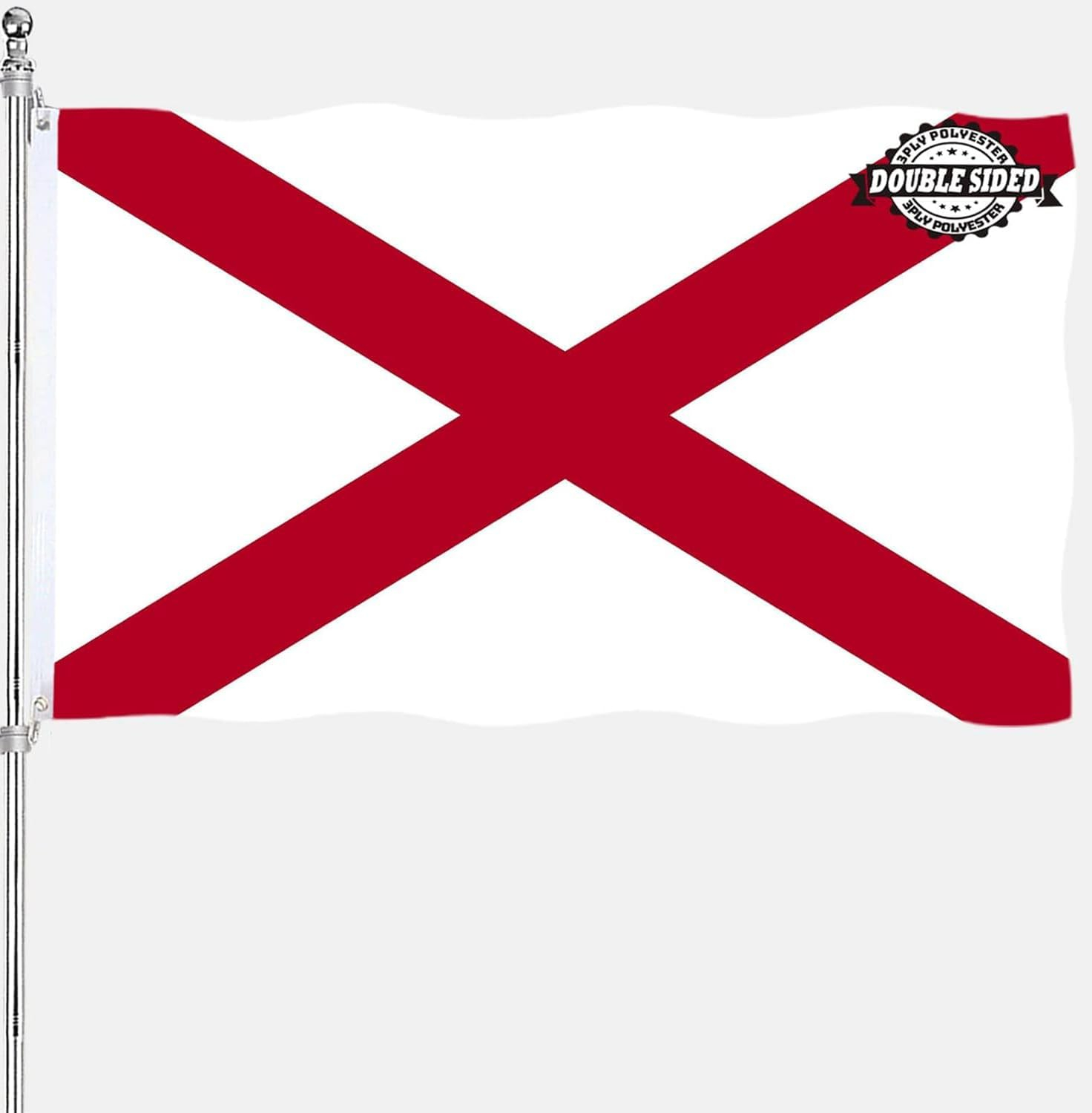 New York State Flag Double Sided 3x5 ft, Heavy Duty 3 Ply Durable Polyester, NY Flag with Vibrant Print/4 Rows Hemming/Brass Grommets