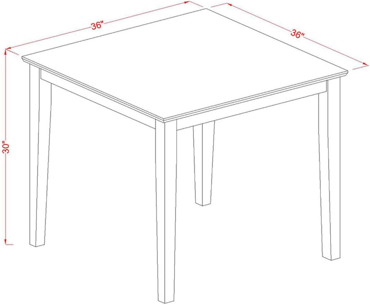 Classic Oak 36" Square Dining Set with Cushion Seat Chairs