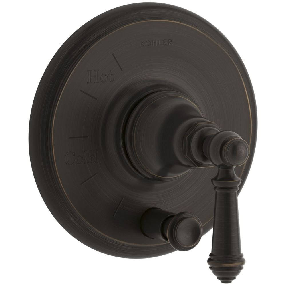 Artifacts Rite-Temp Pressure-Balancing Valve Trim With Push-Button Diverter And Lever Handle