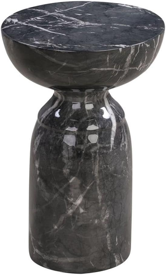 Rue Black MarbleSide Table by TOV Furniture