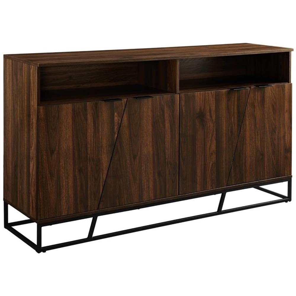 Afton Angled Door Dark Walnut Sideboard by Walker Edison