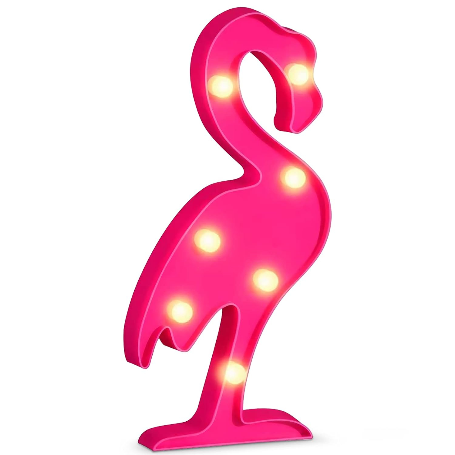 YiaMia Flamingo LED Light Flamingos Pink Night Lamp Romantic Battery Powered Marquee Flamingo Table Lights for Home Wall Kid's Room Birthday Party Decorations Valentina Christmas Gift
