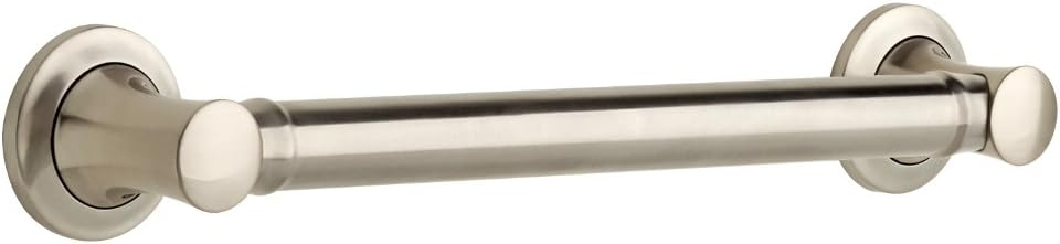 Carlisle 16 in. Decorative Grab Bar in SpotShield Satin Nickel