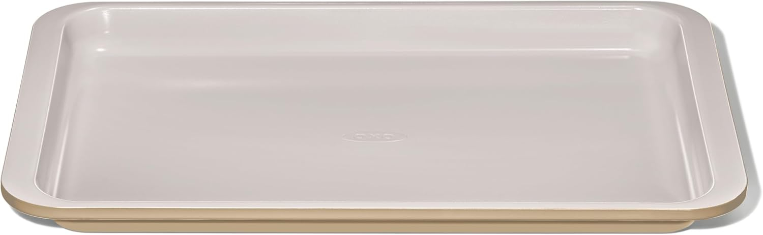 Non-Stick Ceramic Coated Metal Jelly Roll Pan in Biscuit