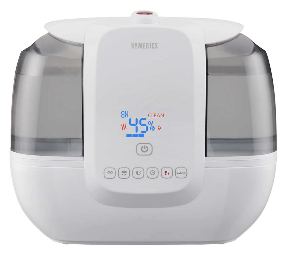 HoMedics TotalComfort Ultrasonic Humidifier with UV-C Technology, White