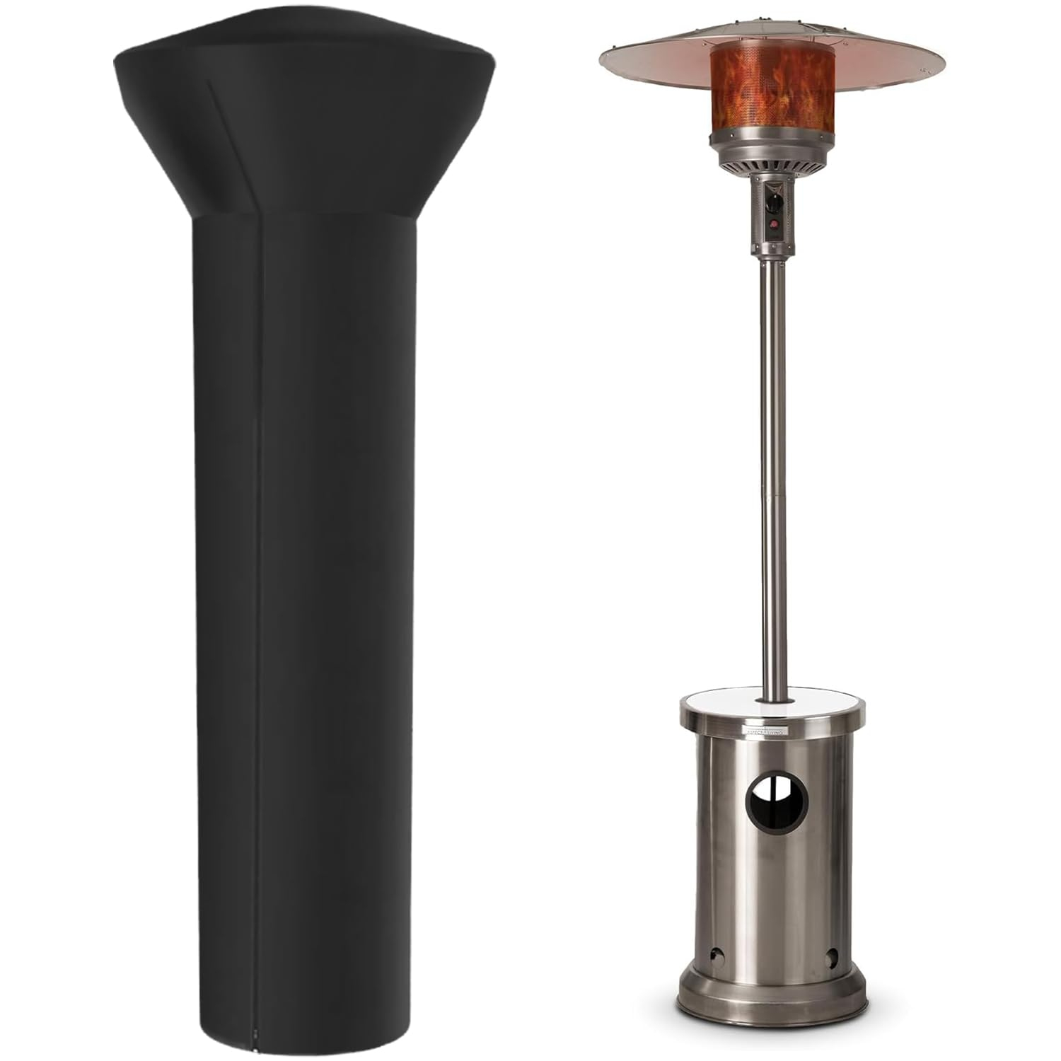 Balken Home Fire Sense Outdoor Full Length Patio Heater Vinyl Cover, Black