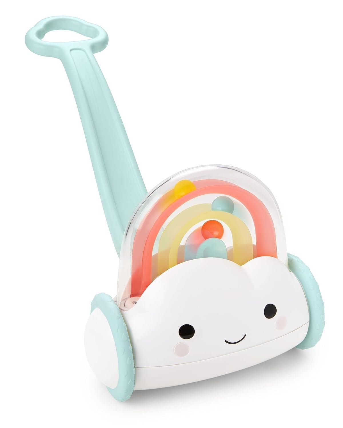 Silver Lining Cloud Rainbow Baby Push Toy with Popping Balls