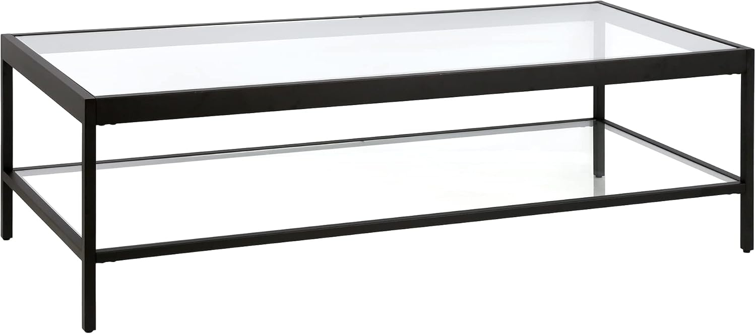 Evelyn&Zoe Alexis 54" Wide Rectangular Coffee Table, Blackened Bronze