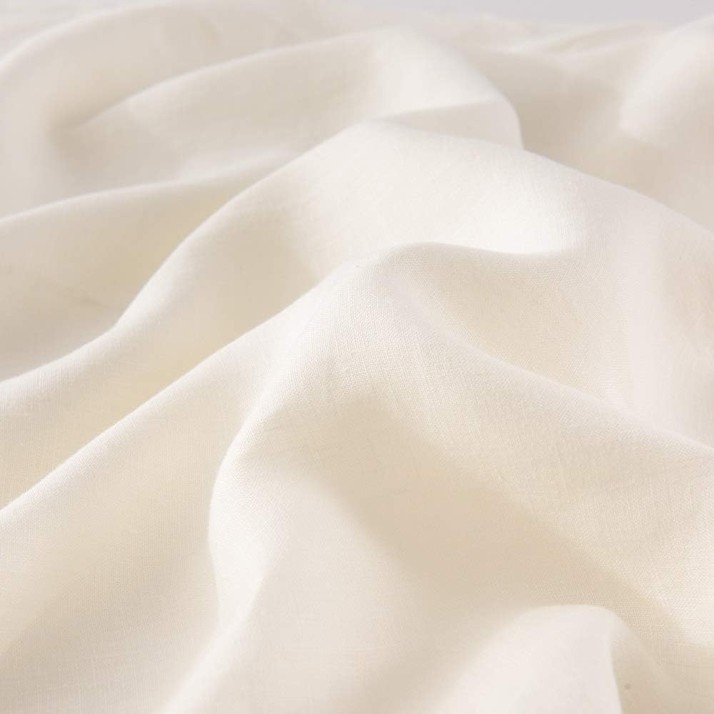meadow park Stone Washed French Linen European Pillow Shams, Set of 2 Pieces, 26 inches x 26 inches Square Euro Sham, Super Soft, 1 inches Flange, Beige Color