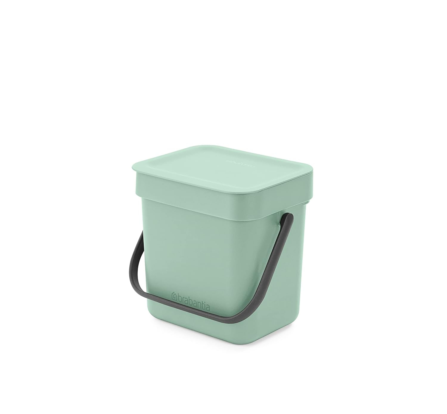 Jade Green Plastic Kitchen Compost Bin with Handle