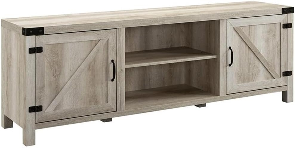 Home Square 4 Piece Set with TV Stand, Coffee Table and 2 End Tables in Oak