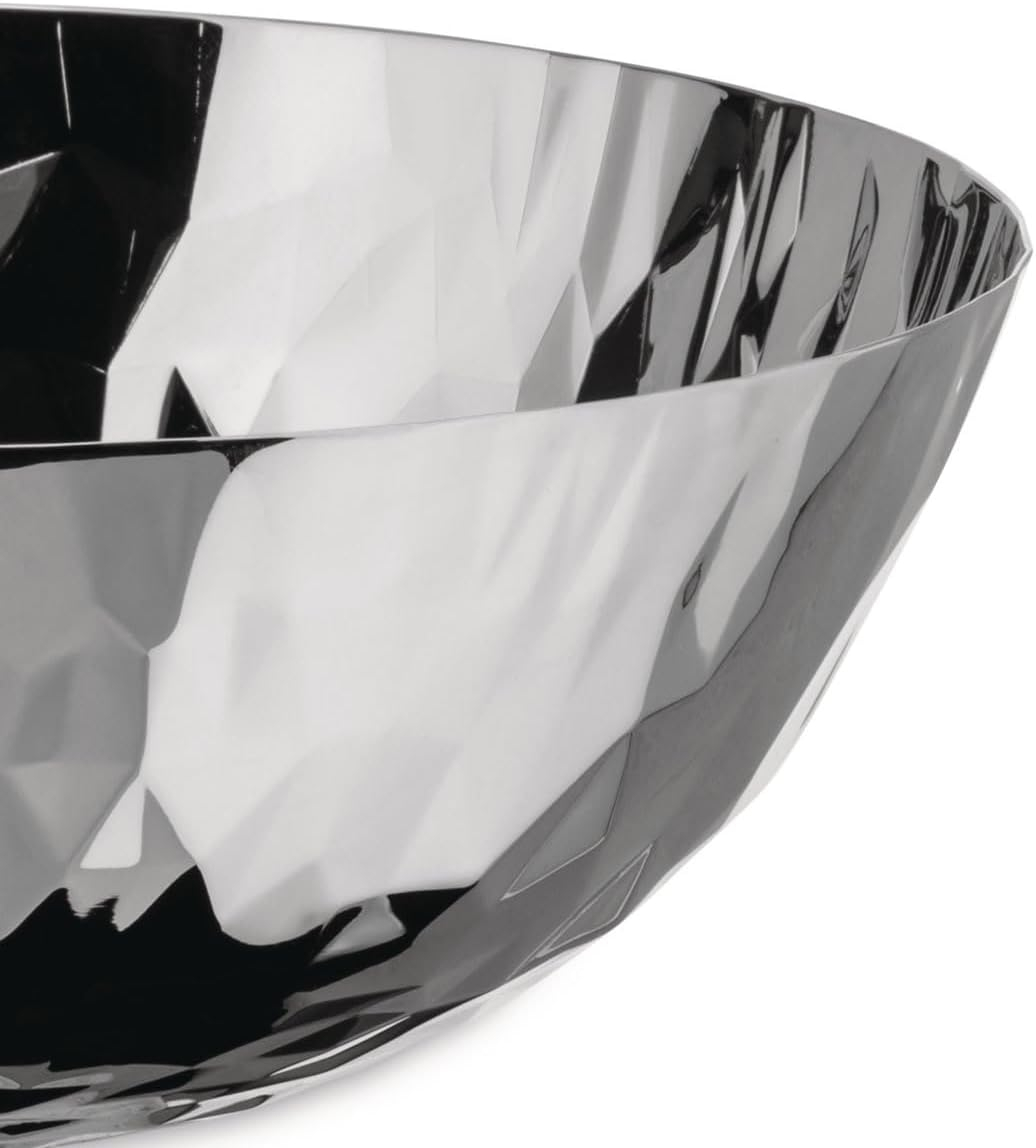 Alessi "Joy n11" Round Basket in 18/10 Stainless Steel Mirror Polished, Silver