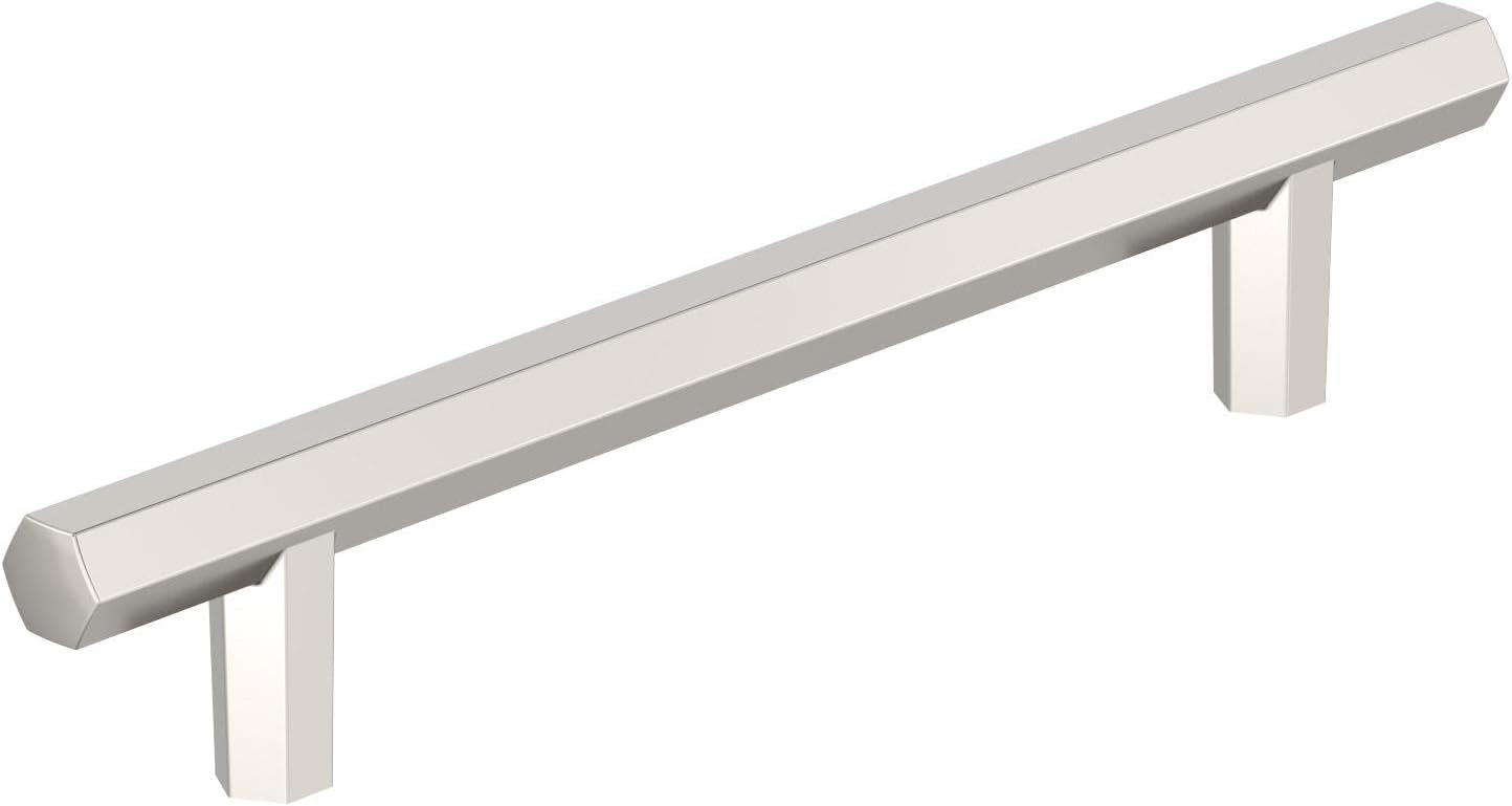 Amerock Caliber 5-1/16 inch (128mm) Center-to-Center Polished Nickel Cabinet Pull