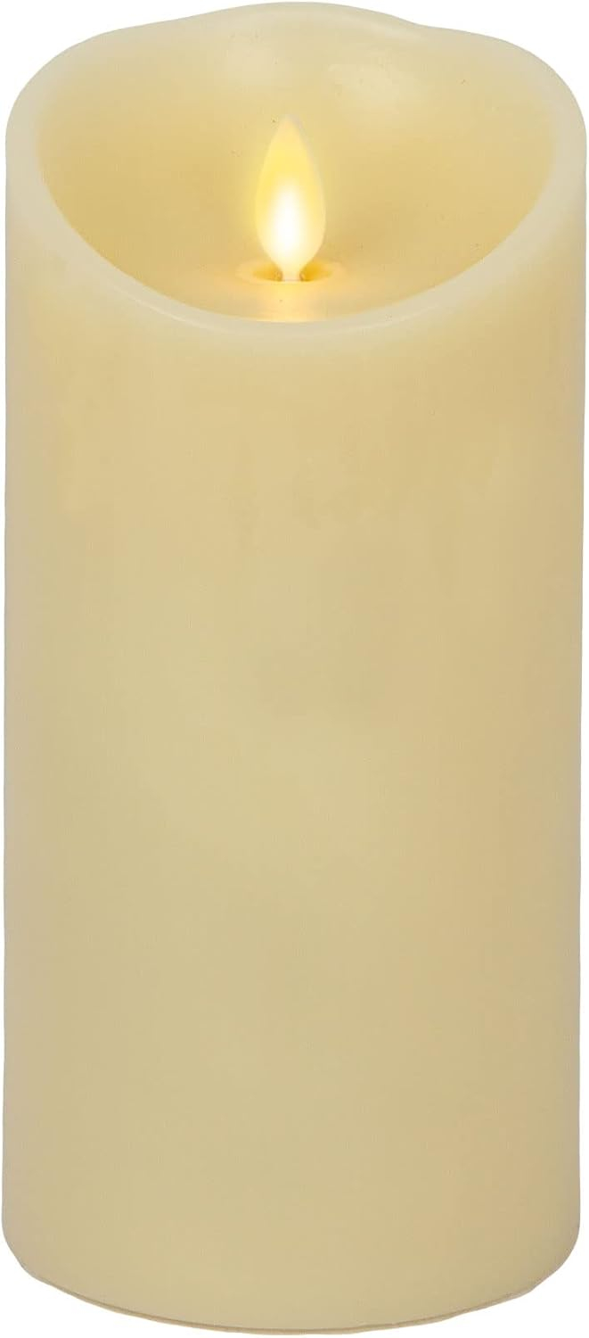 Luminara Flameless LED Candle, Moving Flame Pillar, Remote Ready, Timer, Battery Operated, Vanilla Honey Scented, Ivory (3.5 in x 7 in)