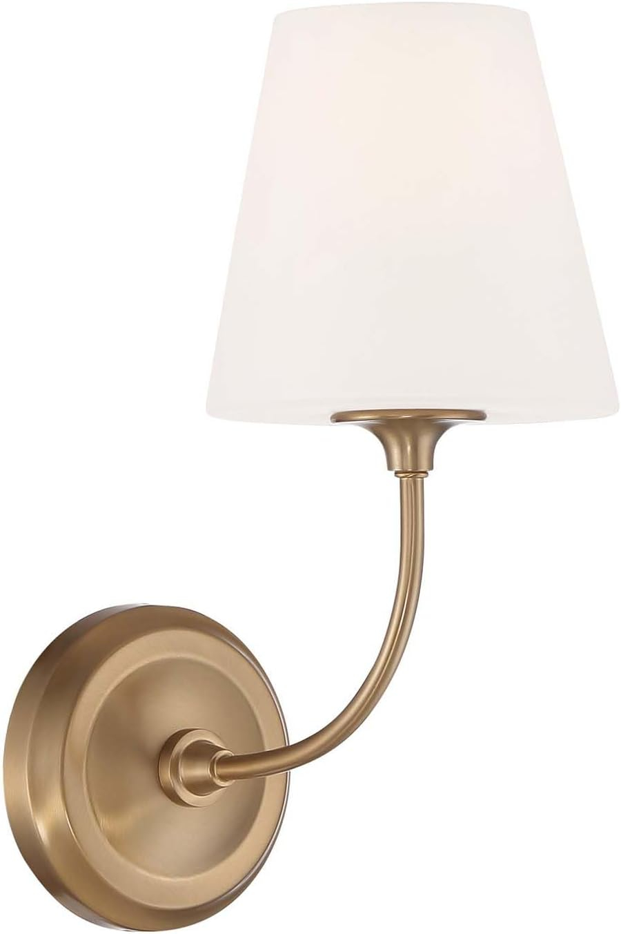Vibrant Gold Geometric Sconce with White Glass Shade