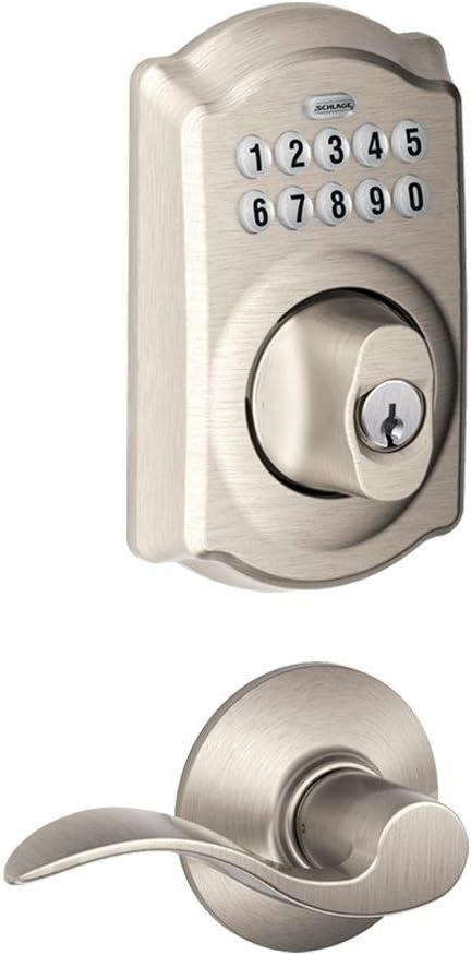 New Schlage Camelot Electronic Door Lock Deadbolt FBE365 CAM 619 w/Accent Lever