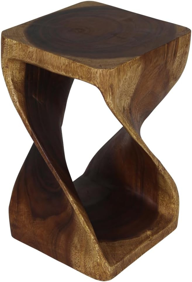 Haussmann® Original Wood Twist Stool 12 X 12 X 20 In High Walnut Oil