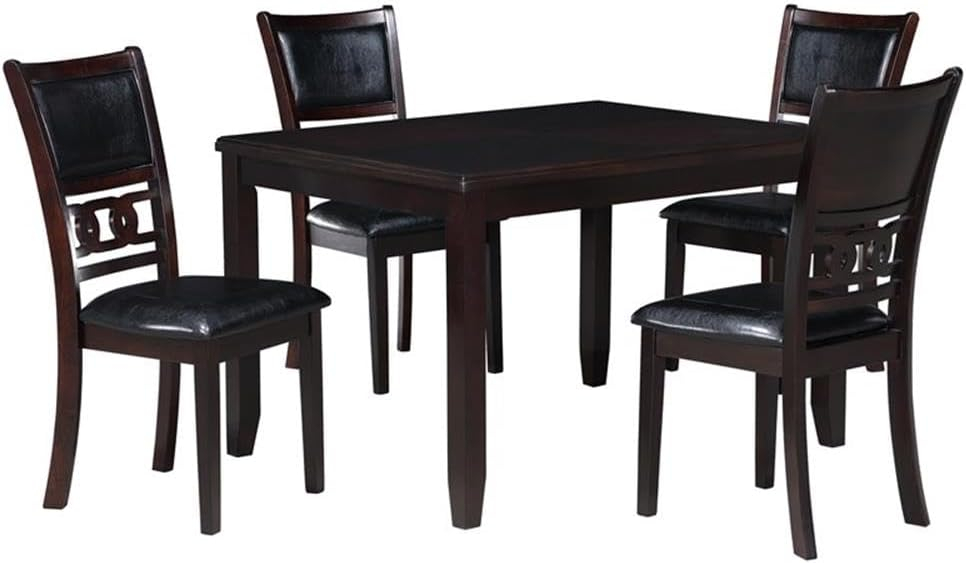 New Classic Furniture Gia Dining Collection with Table & 4 Chairs, Ebony