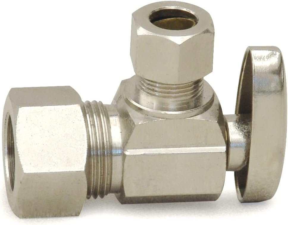 Brass Compression Angle Stop Valve for 1/2" PEX, Set of 10