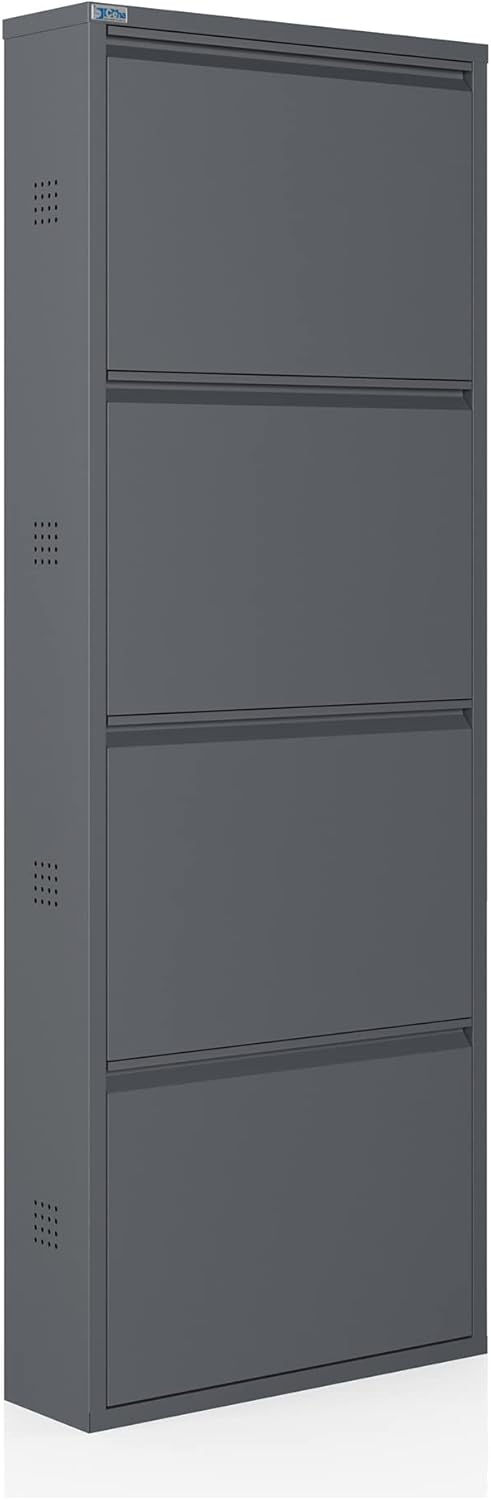 CEHA USA Antibacterial 4 Tier metal shoe cabinet side holes
