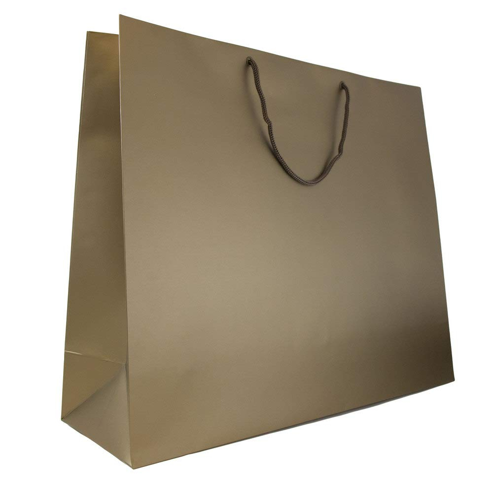 JAM Paper Jumbo Matte Holiday Gift Bags, Bronze, 20 x 16 x 6 inches, 1 per Pack