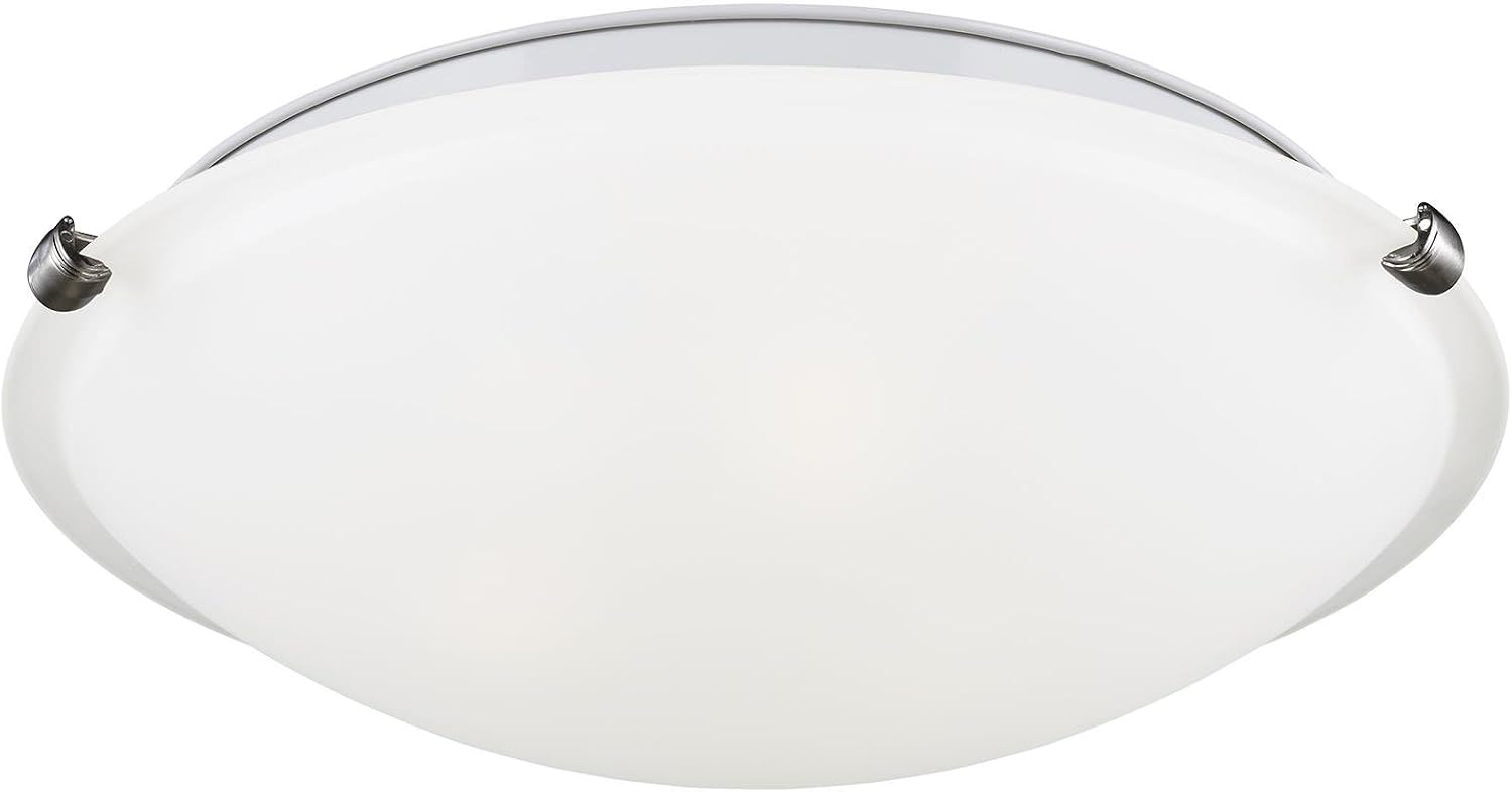 Sea Gull Lighting 7443593S-962 Clip Flush Mount Ceiling Fixture, Small LED - Light, Brushed Nickel